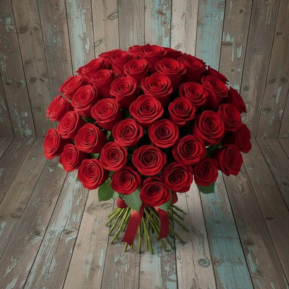 Букет 55 Красных роз Фридом в Алакуртти