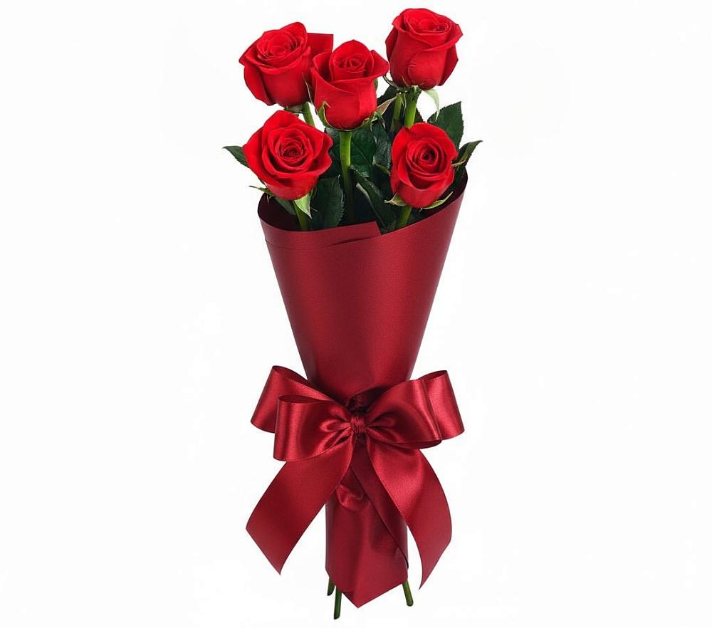 Букет 5 Красных роз Эдлесс Лав в Алакуртти