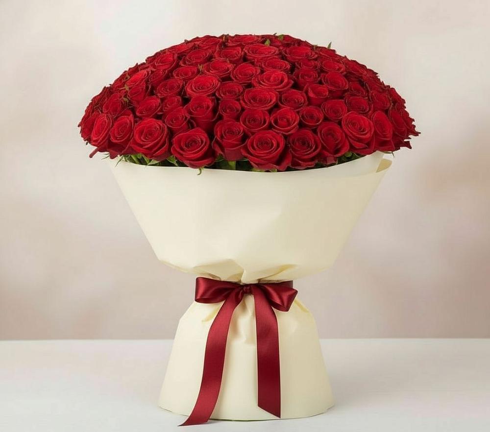 Букет 101 Красная роза Милано в Алакуртти