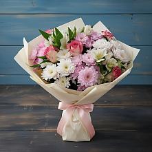 Букет цветов из:  Хризантемы, Альстромерии и Розы в Алакуртти