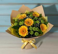 Букет цветов из:  Герберы и Хризантемы в Алакуртти