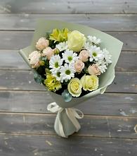 Букет цветов из:  Альстромерии, Розы и Хризантемы в Алакуртти