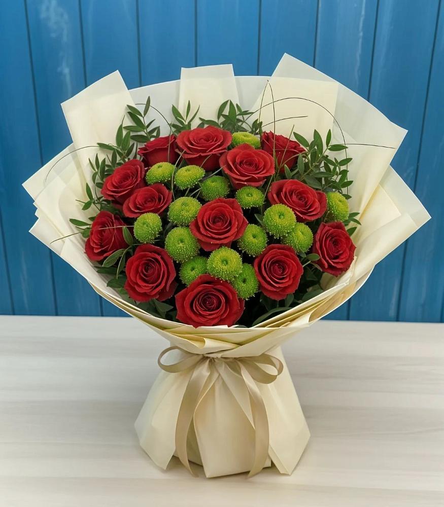 Букет цветов из: Розы и Хризантемы в Алакуртти